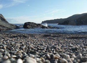 Pebbles at the high tide line